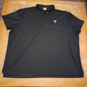 Authentic Tesla Men’s Black Polo Shirt Size 4XL 100% Polyester see pictures for